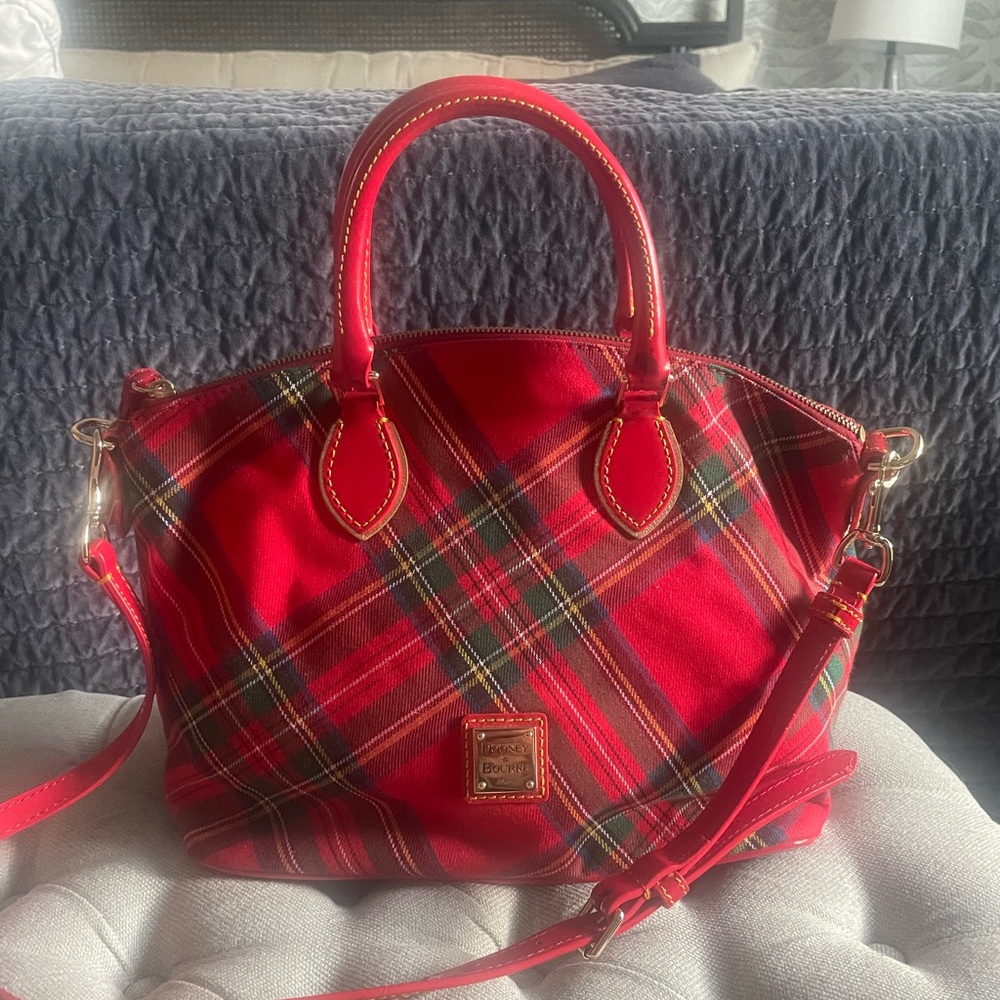 Dooney & Bourke Tartan Domed Satchel~ Red and Green Plaid Satchel